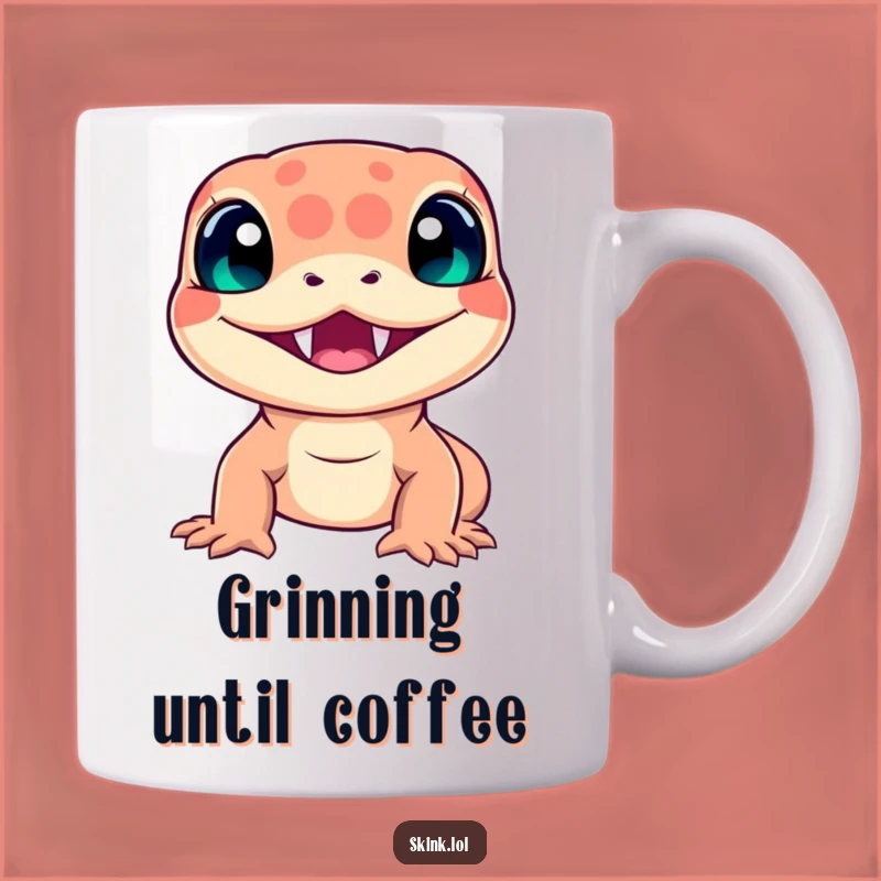Funny Skink Smile Mug: A Hilarious Reptile Gift for Zookeepers and Fans!