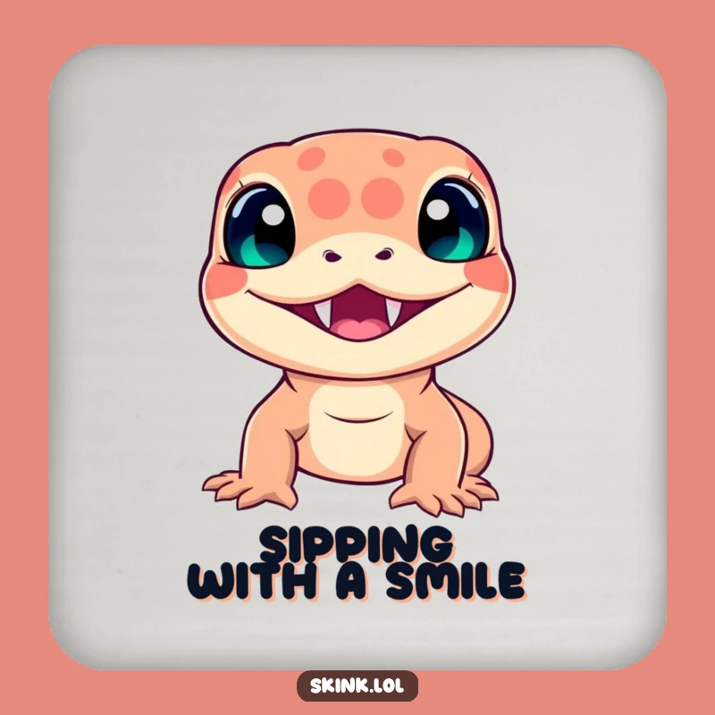 Funny Skink Coaster Set: Protect Surfaces with Hilarious Reptile Charm!